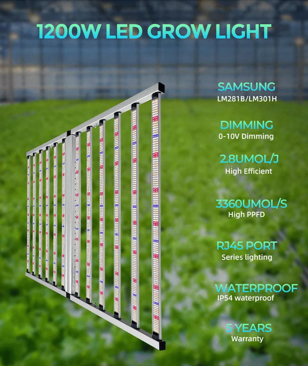 1200W LED Grow Light Full View