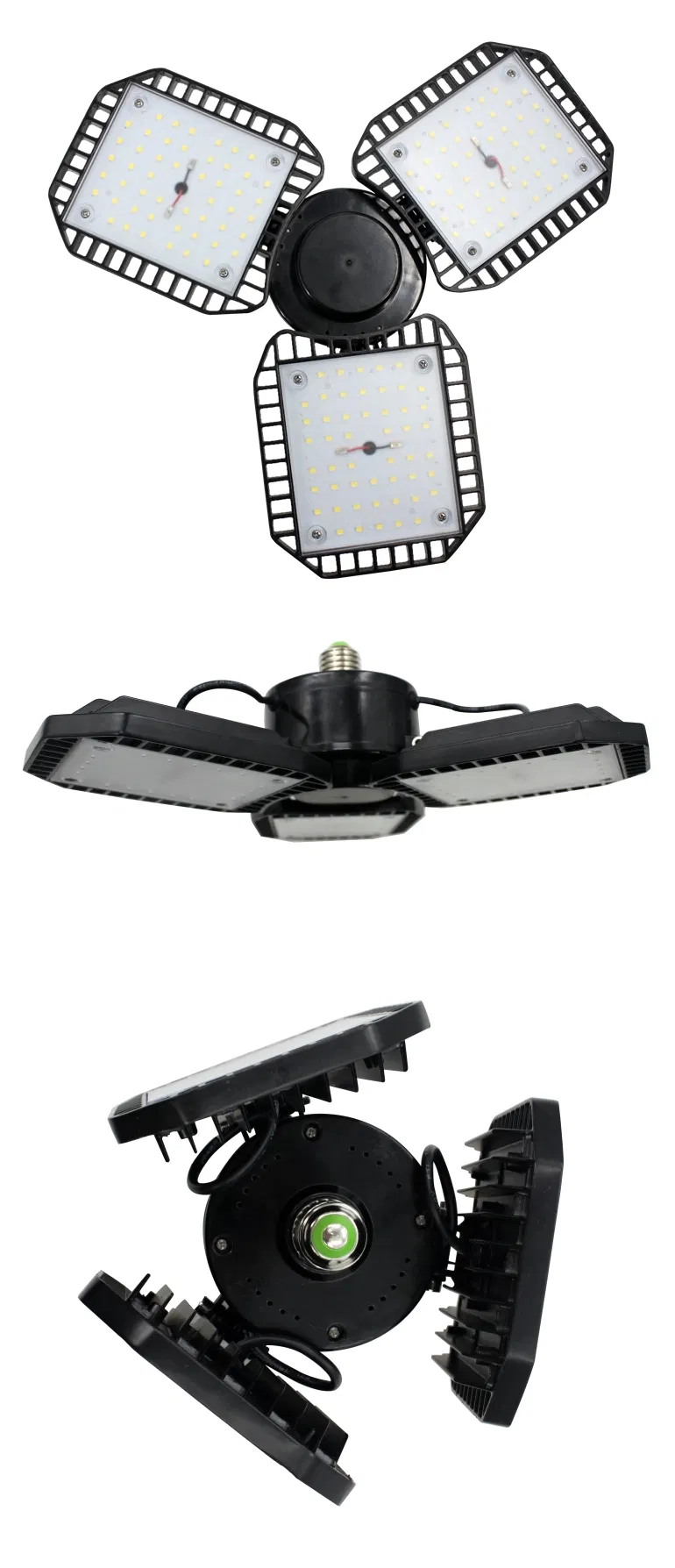 IP65 Vertical Farming Plant Spider Folding LED Grow Light 100-240 Volt 3 Leave Garage LED Grow Light E26 E27 Waterproof Plant Under Canopy Grow LED 3500K 660nm