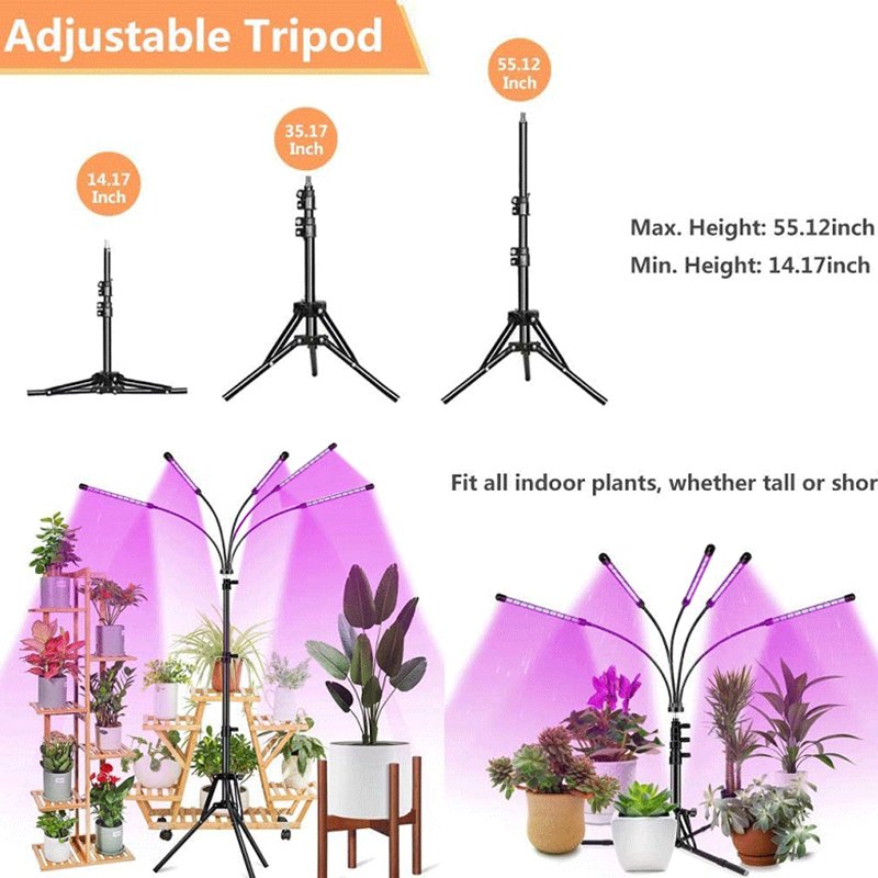 Hot Sale 3000K 5000K Scalable Full Spectrum 80 LEDs 3 Light Modes Plant Growth Lamp With Timer
