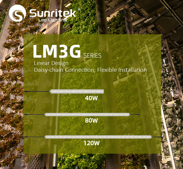 Sunritek LM3G Full Spectrum Led Grow Light 40W 80W 120W Led bar Grow Light for Supplemental Lighting