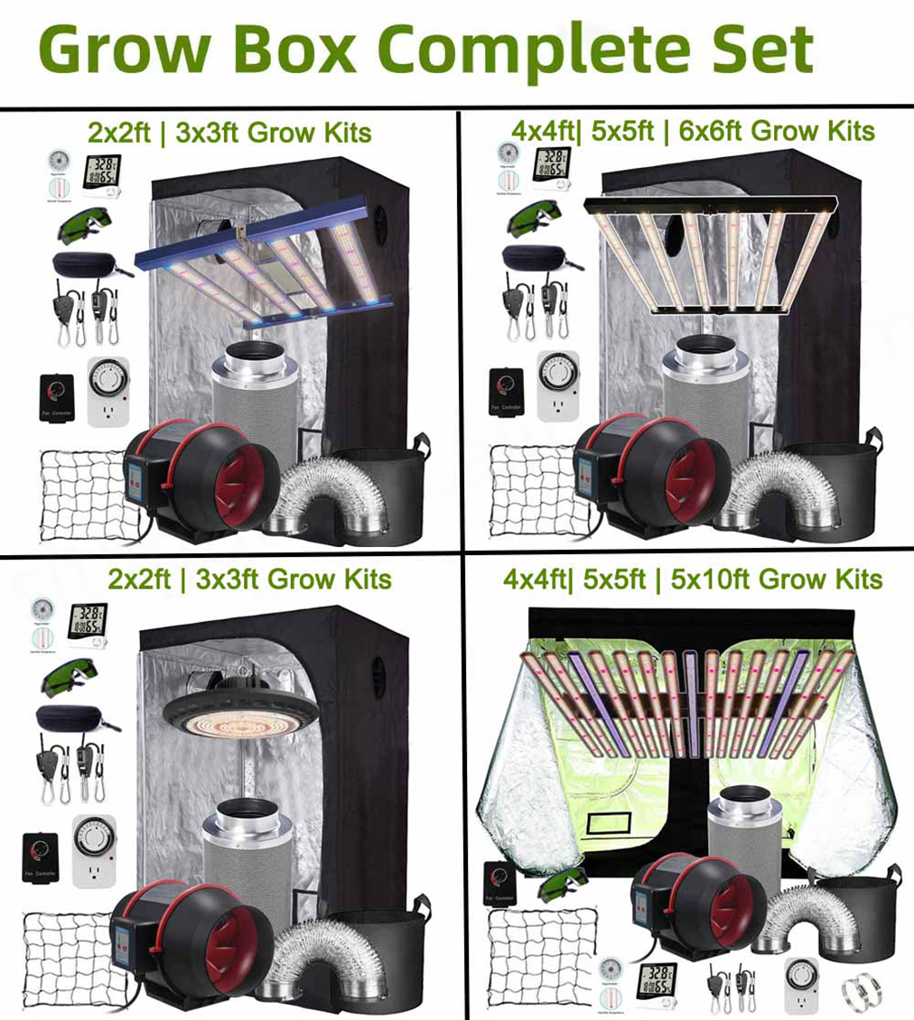 Indoor 4x4 Grow Tent Complete Kit 120x120 150x150x180 720w Led Grow Light with Accessories DC Fan Grow Room for Tomato