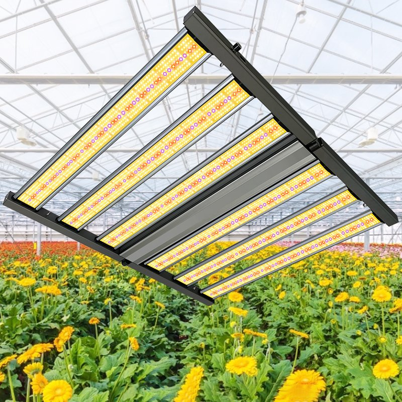 6-Bar Foldable LED Grow Light Full Spectrum for Commercial Greenhouse Plants