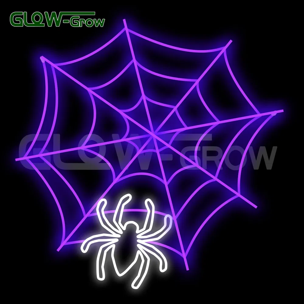 Factor 2D Spider Net Halloween LED Rope Motif Light for Home Holiday Outdoor Event Party Commercial Decoration