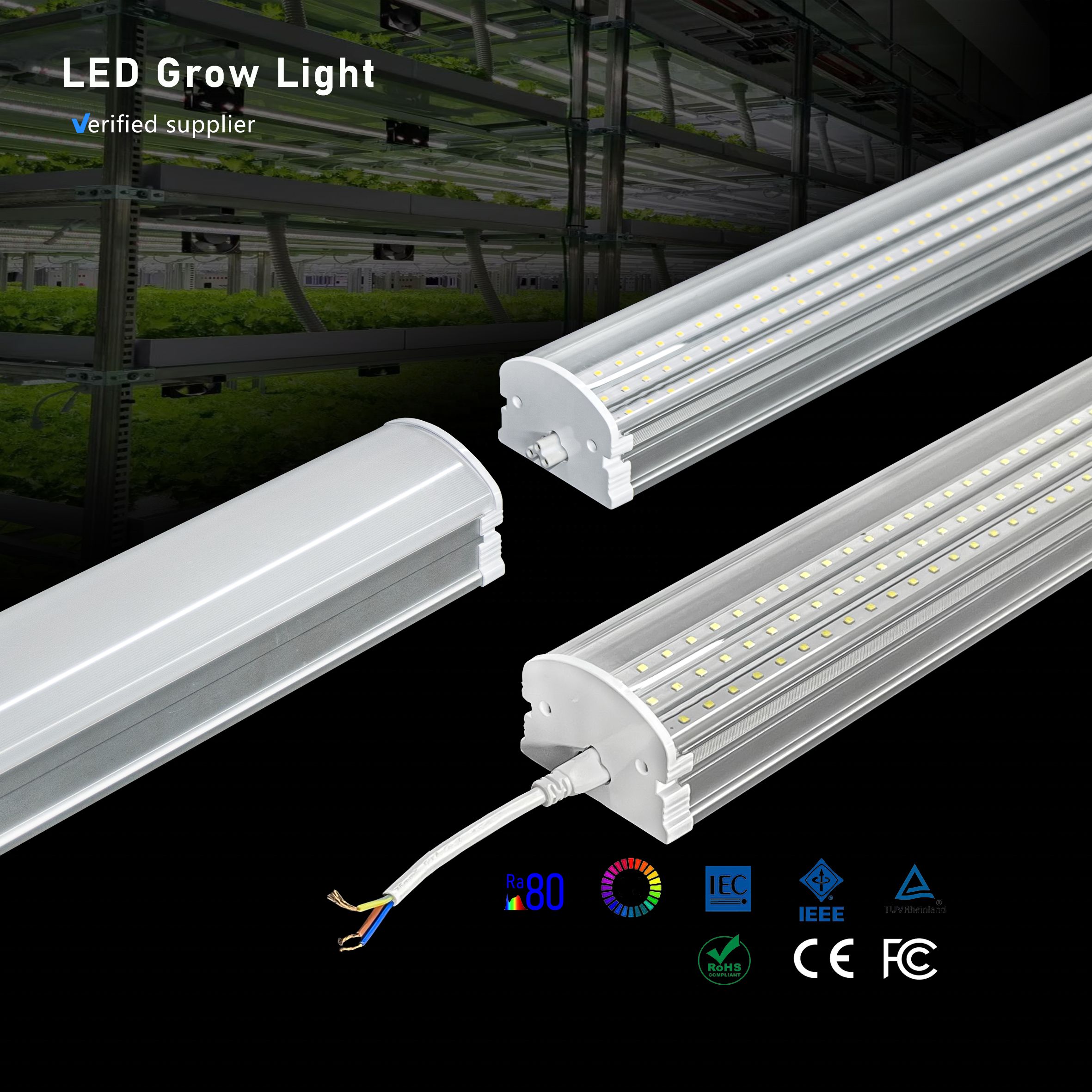 Certified Seedling Growth Light Full Spectrum Red Blue White 660nm 450nm 730nm Plant LED Grow Light