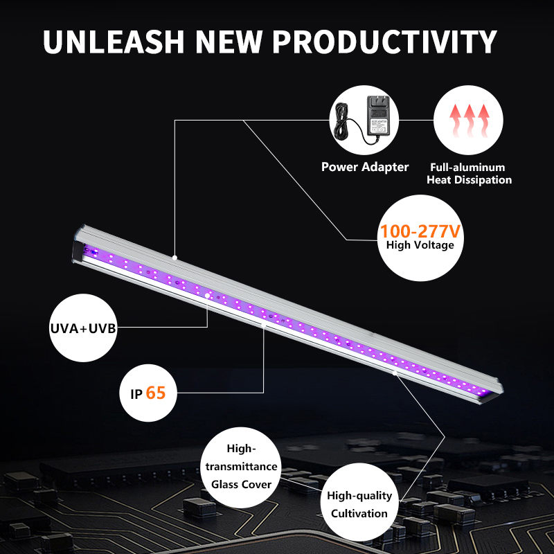 Hydroponic Plant UV 110CM Full Spectrum LED Supplement Light Bar 30W Indoor for Veg Flower Bloom