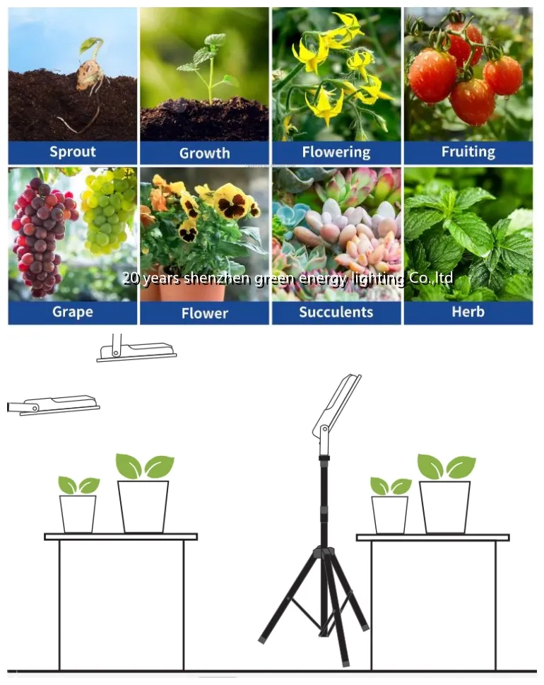 IP65 Vertical Farming Plant Spider Folding LED Grow Light 100-240 Volt 3 Leave Garage LED Grow Light E26 E27 Waterproof Plant Under Canopy Grow LED 3500K 660nm