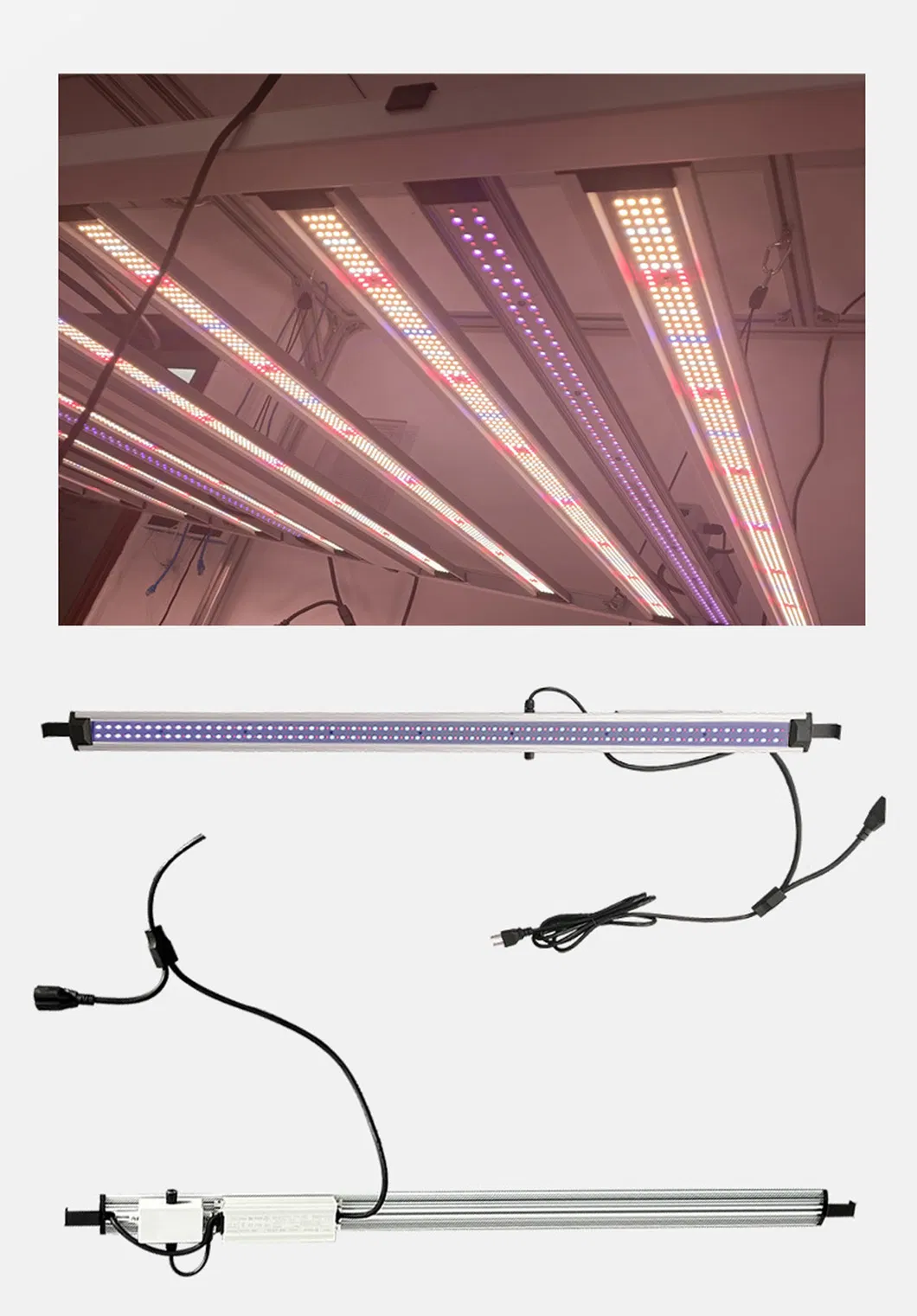 Supplemental LED Grow Light Bar 100W UV with RJ45 Daisy Chain, Aluminum IP54 Plant Light for Vertical Farming