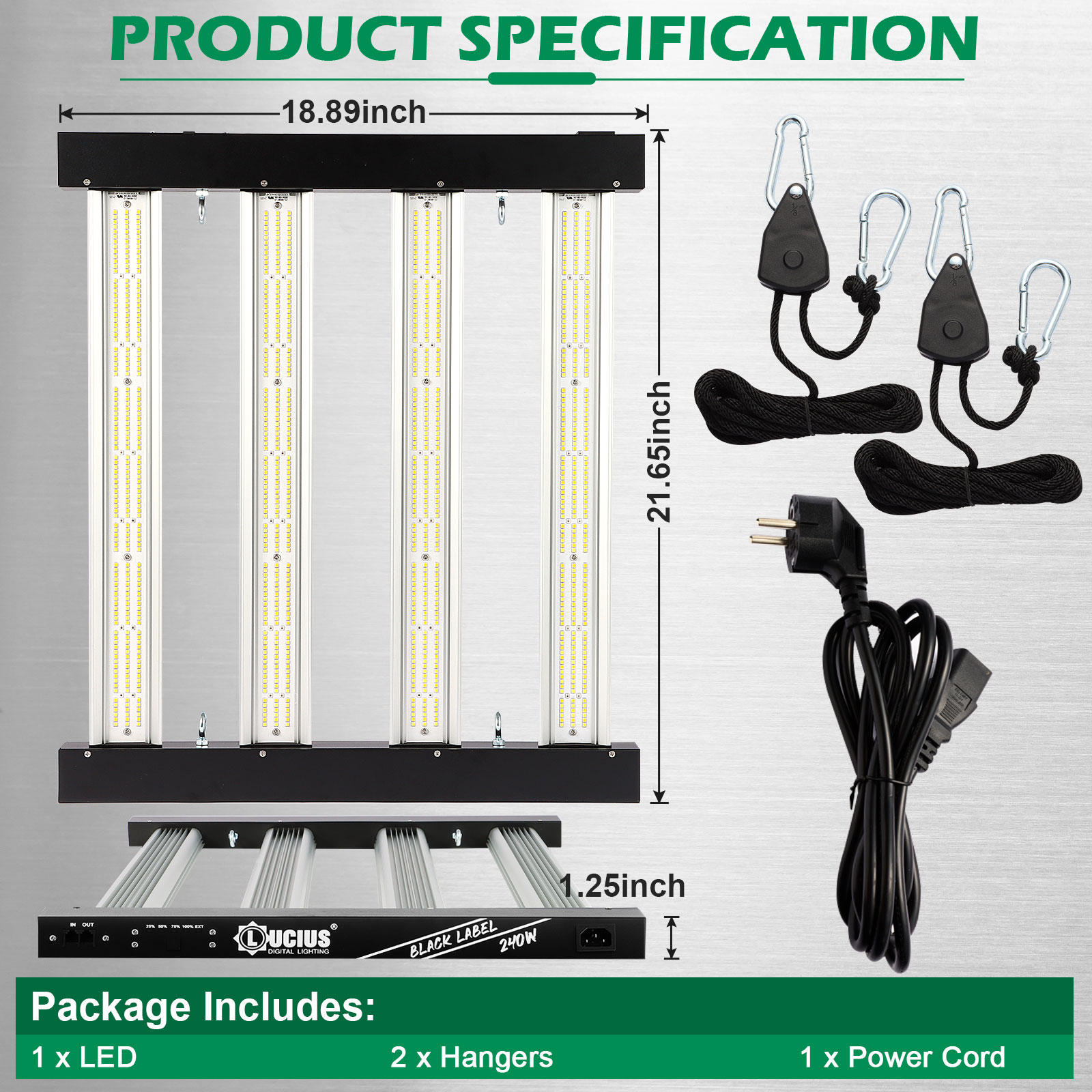Grow Light Led Indoor Plants 240W Grow Light Bar for 2 X 2 ft 80*80CM Tent