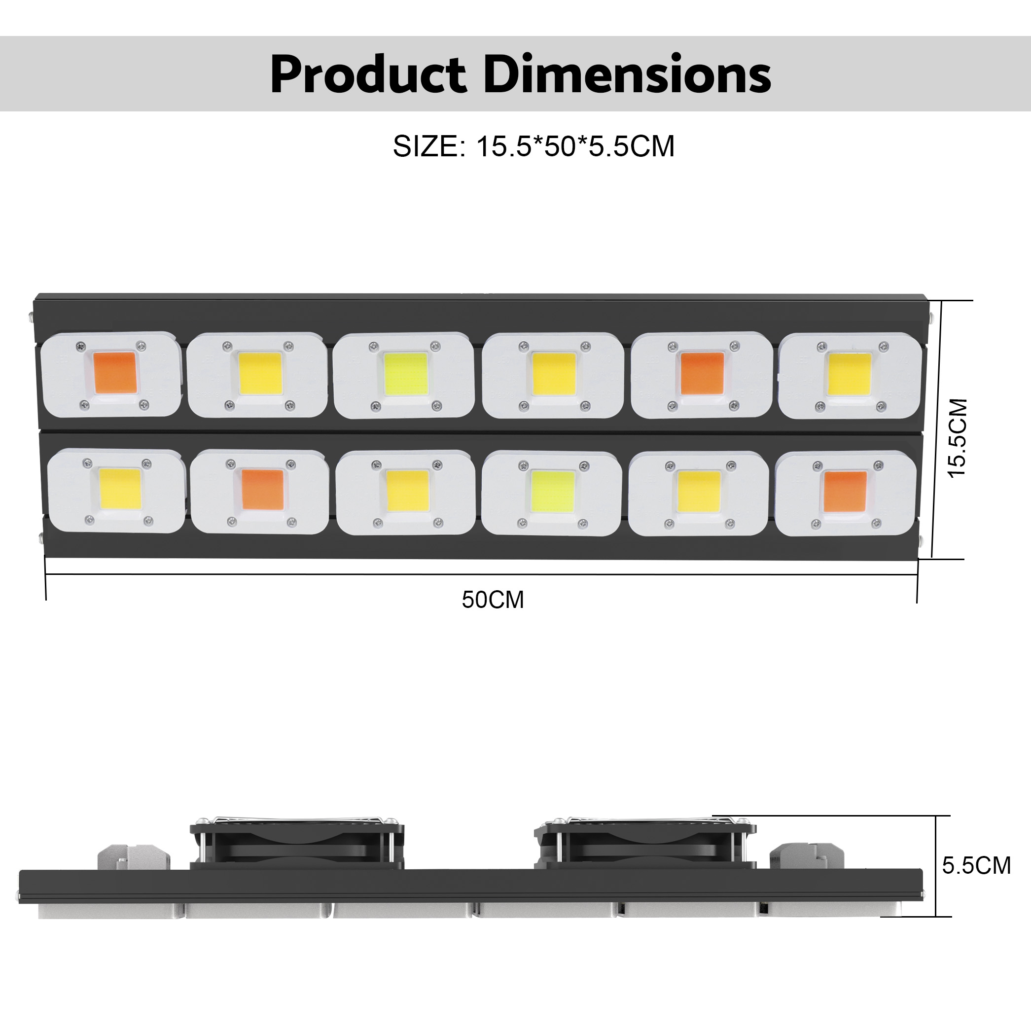 600W DOB LED Grow Light High PPFD 110-277V Full Spectrum Commercial Hydroponic Lamp 4x4ft Coverage