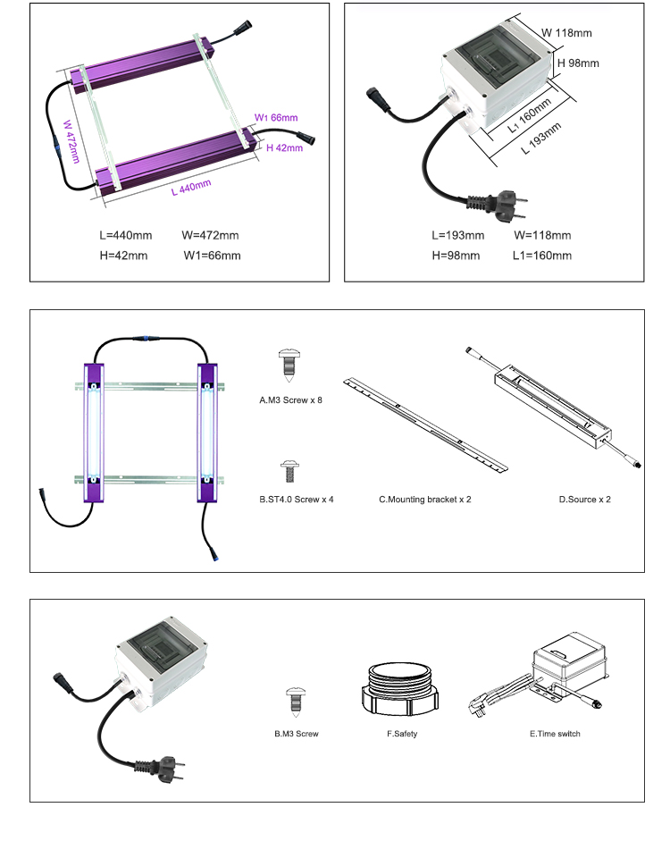 Supplemental light setup and configuration