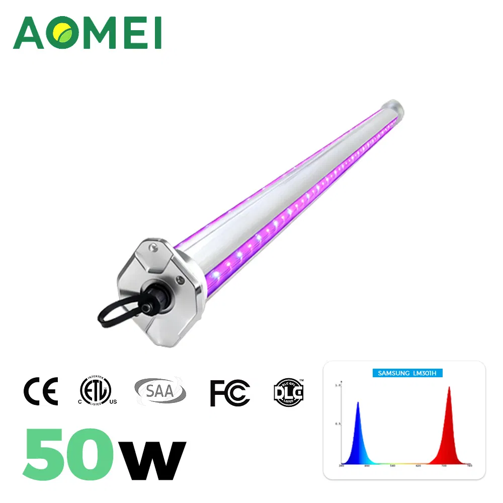 50W 450nm Blue + 660nm Red Spectrum Vertical Hanging LED Grow Light for Indoor Hydroponics Farming Cultivation