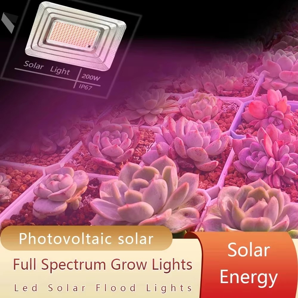 Solar Powered LED Grow Light Tube for Indoor Outdoor Plants Full Spectrum for Indoor Plants Flower Seedling Leafy Lights Growing