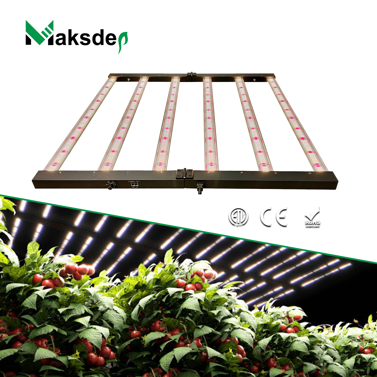MAKSDEP Indoor Aluminum Alloy Body LED Plant Grow Lights Full Spectrum Red 660nm for Bloom Application for Samsung Devices