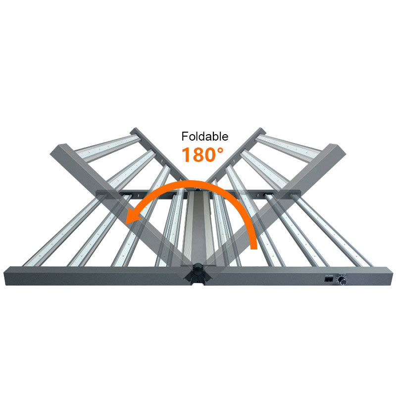 480W Foldable 6-Bar LED Grow Light Aluminum Body IP65 for Greenhouse Vegetable &amp; Bloom Application 1000W Power