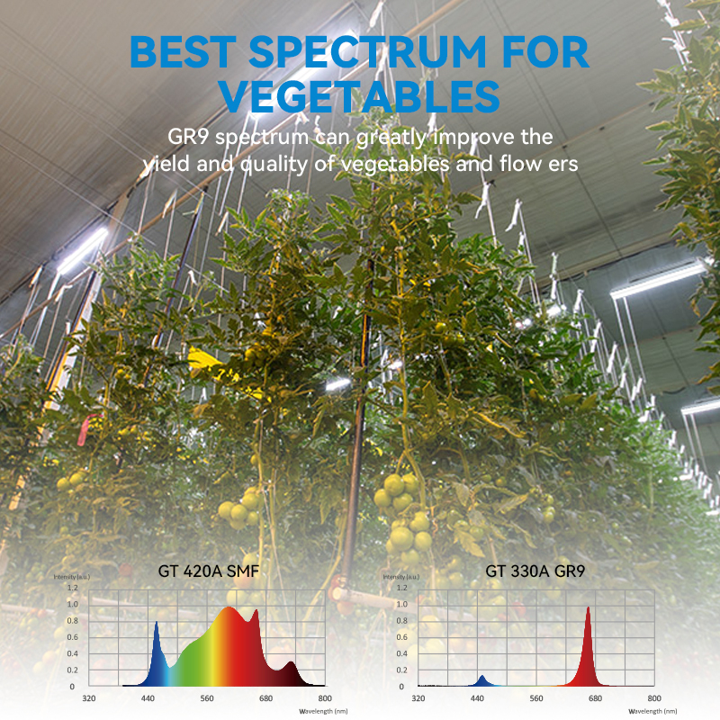 Upgraded Aluminum Linear LED Grow Light GT 420W/330W GR9 High Yield IP65 Bloom Indoor Greenhouse 5-Year Warranty