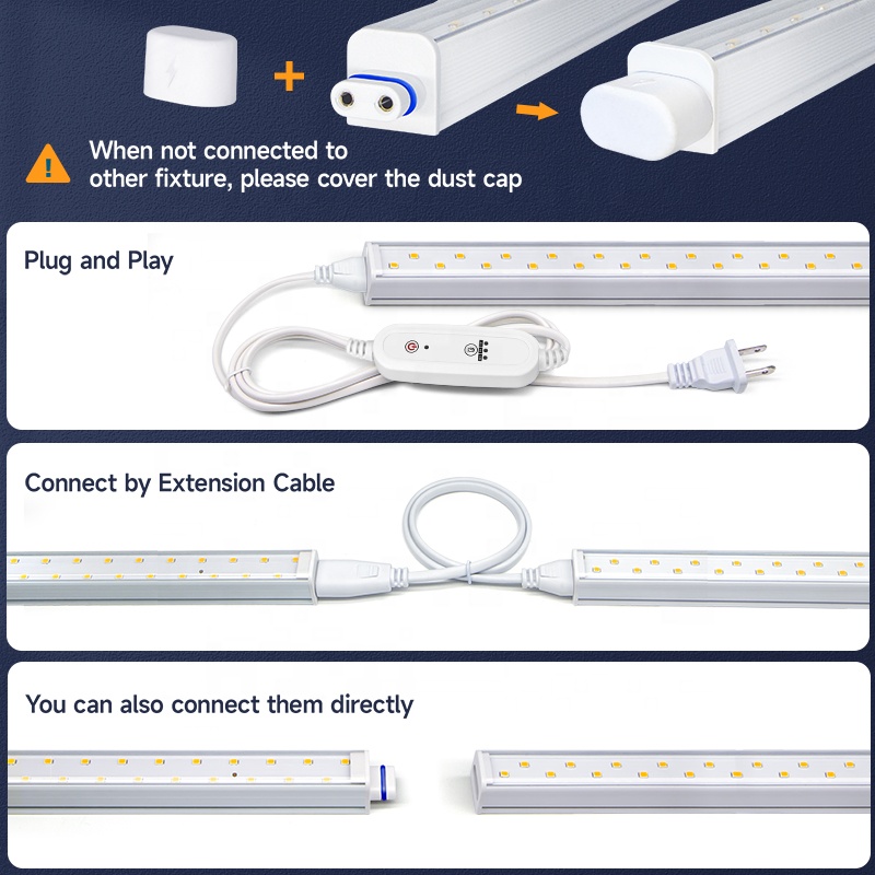 Barrina Plant Grow Lights Tube Grow Lights With Timer Function Indoor Led T5 Plant Grow Tube Light