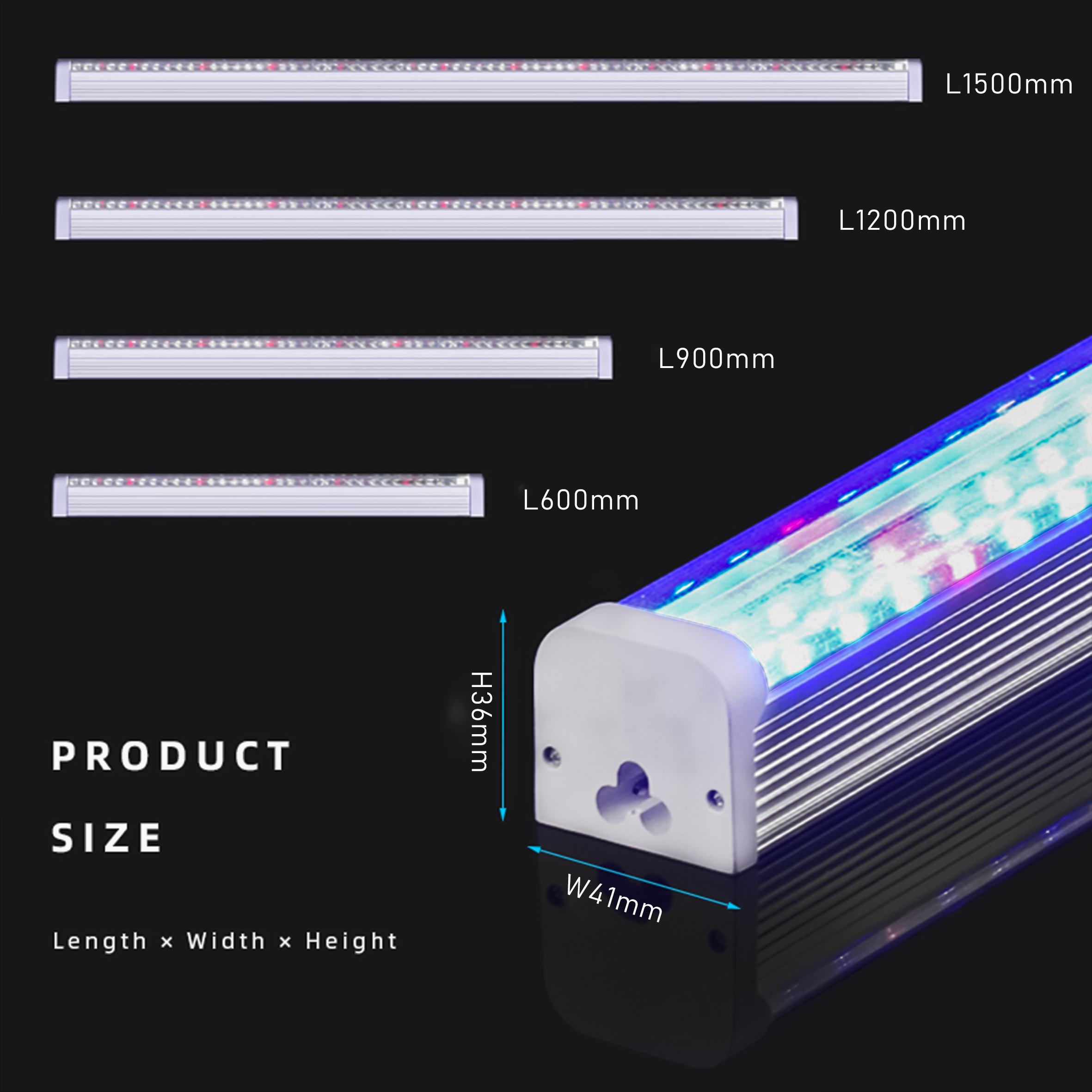 Seedling Rapid Growth 600~1500mm Aluminum Linear Full Spectrum Linkable Plant Led Grow Light