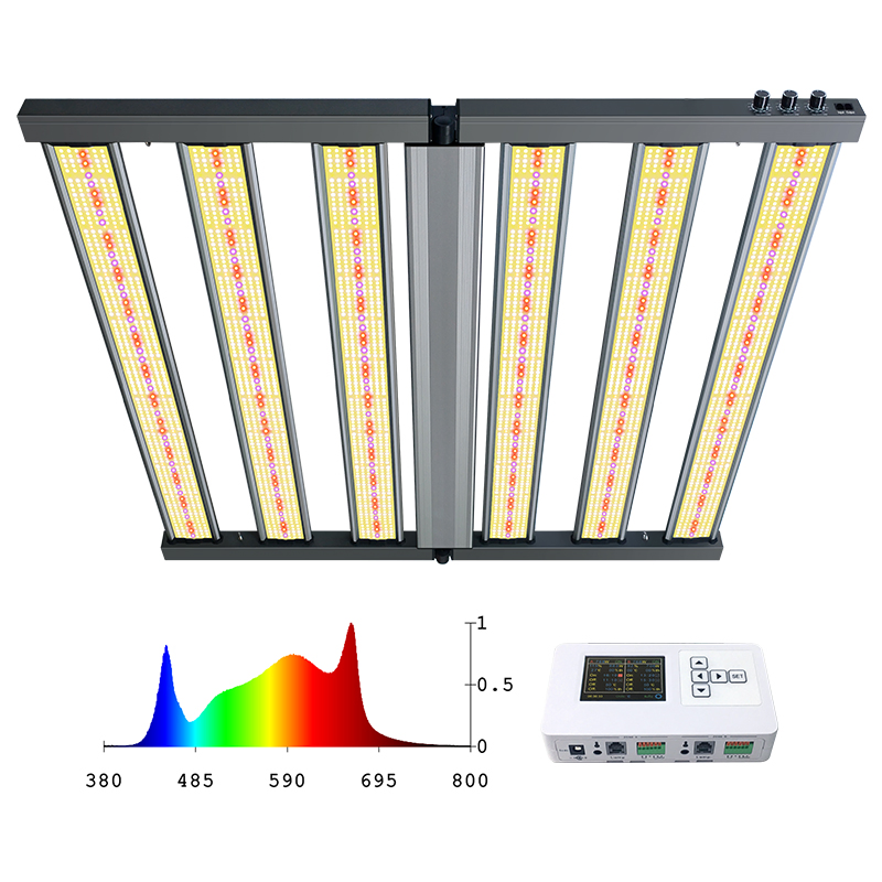6-Bar Foldable LED Grow Light Full Spectrum for Commercial Greenhouse Plants