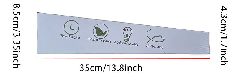 LED Plant Grow Light Clip Timer Full-Spectrum Sunlight Succulent Flower Herb Seedling Supplemental Lighting Lamp USB Interface