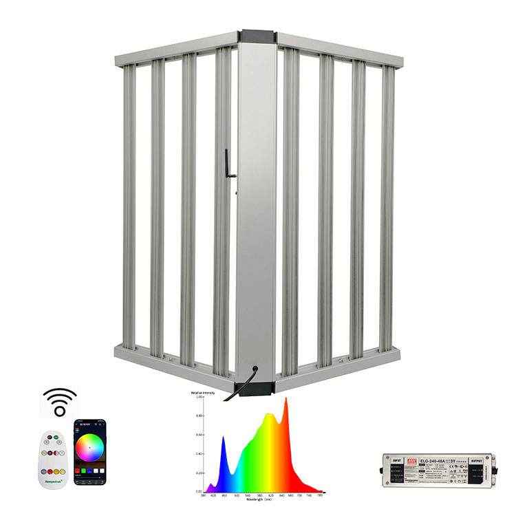 480W Foldable 6-Bar LED Grow Light Aluminum Body IP65 for Greenhouse Vegetable &amp; Bloom Application 1000W Power