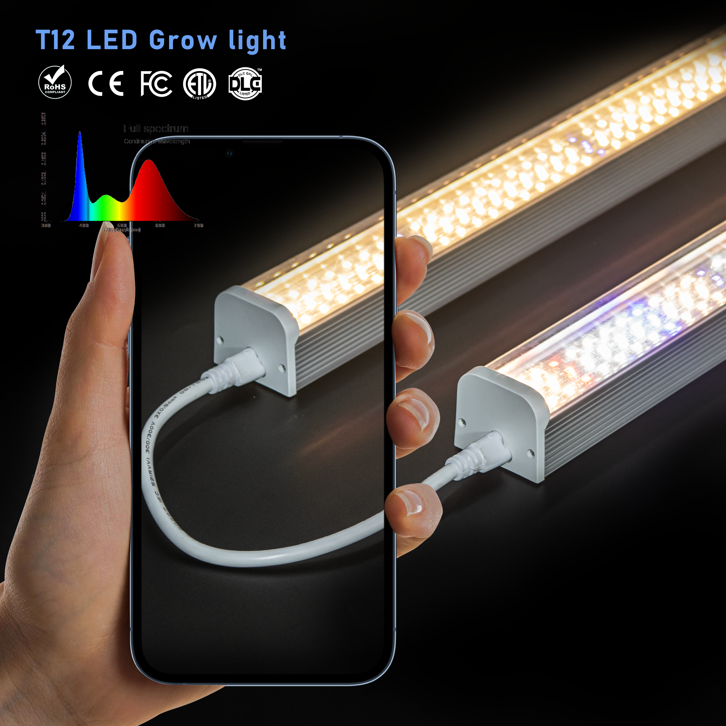 Seedling Rapid Growth 600~1500mm Aluminum Linear Full Spectrum Linkable Plant Led Grow Light