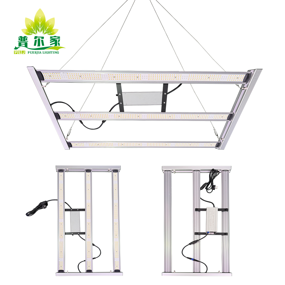 Wholesale 320W LED Grow Light 3-Bar Full Spectrum PPE 3.0 Umol/j Dimmable Foldable Plant Growing Light For High Yield Crop