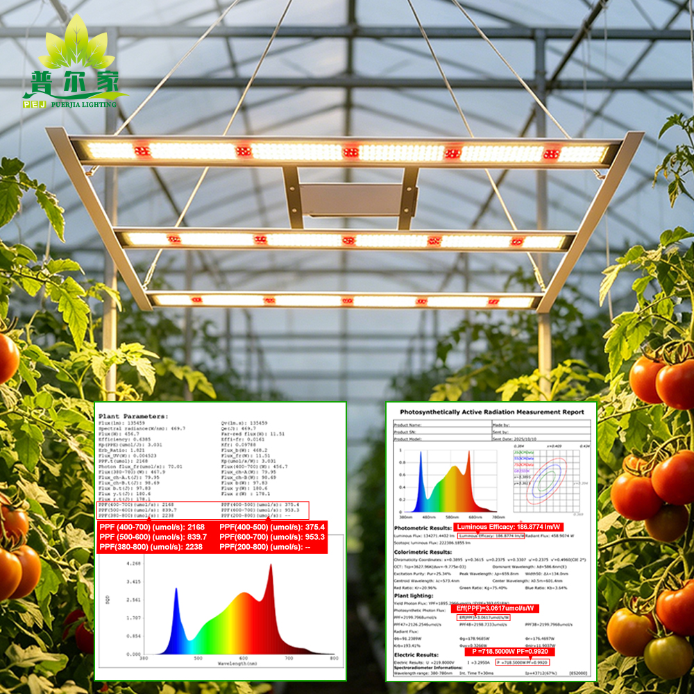 LM301H Style 320W LED Grow Light Bar PPE 3.06 Full Spectrum Foldable Dimmable Plant Light For Indoor Vertical Farm