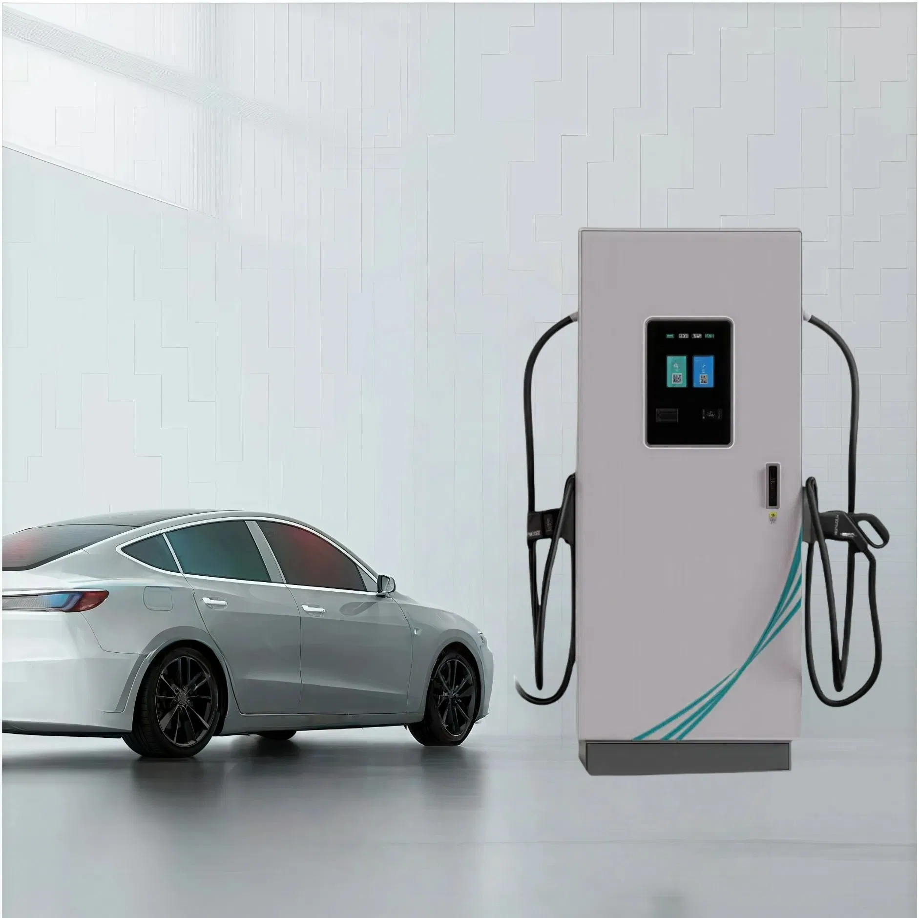 Guhe 80kw CCS2 CCS1 DC Fast Fleet Car Charging Station Floor Mounted Mobile EV Charging Solutions Level 2 EV Charger Infrastructure