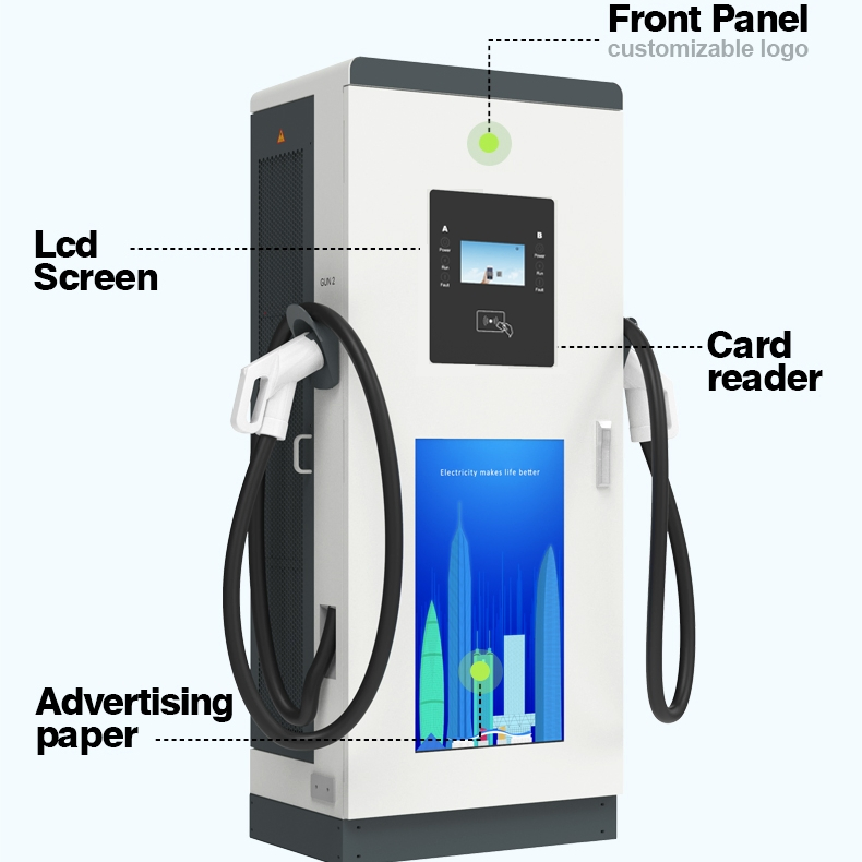 120kw CCS2 CCS1 DC Fast Fleet Car Charging Station Floor Mounted Mobile EV Charging Solutions Level 2 EV Charger Infrastructure