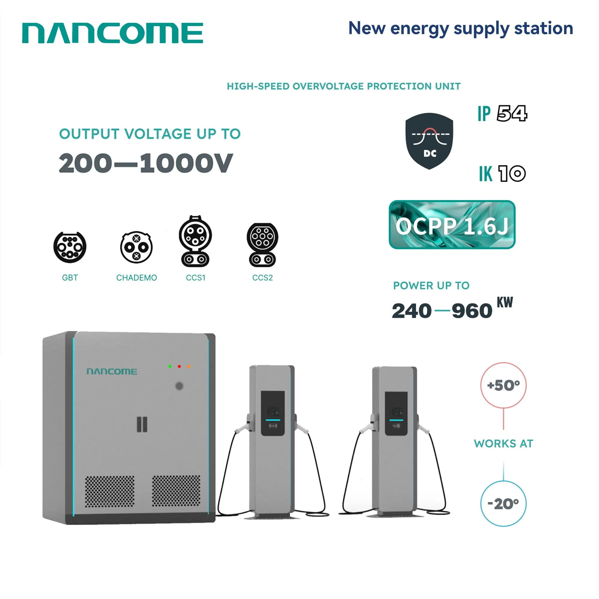Nancome Megawatt Liquid Cooled Station Charging Network for Heavy Evs