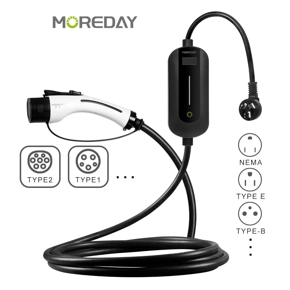 Portable Type 2 EV Charger 7kw 32A Ocpp1.6j