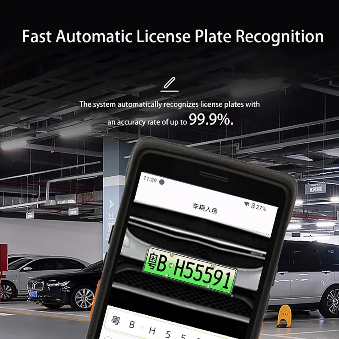 User-Friendly 5.5-Inch 4+64GB Memory 4600mAh Removable Battery License Plate Scanning Android Portable Hand License Plate Recognition Parking Management