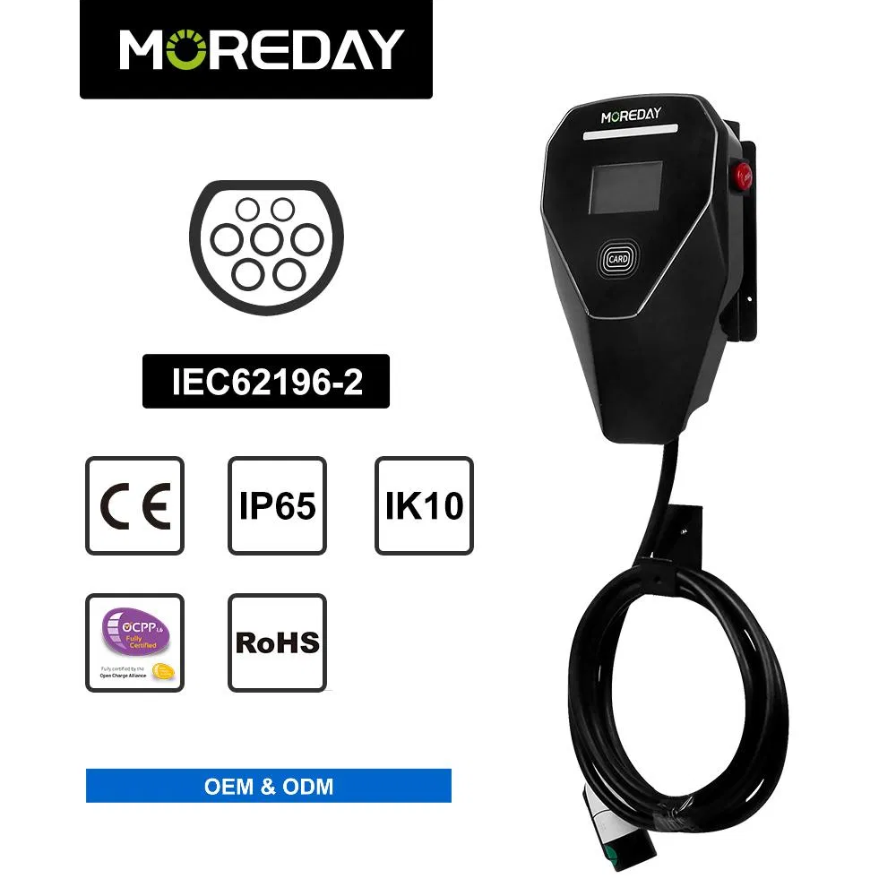 AC EV Charger Wall Box Type 2 European Standard AC Type 2 EV Wallbox Charging Station with Solar System RFID Ocpp1.6
