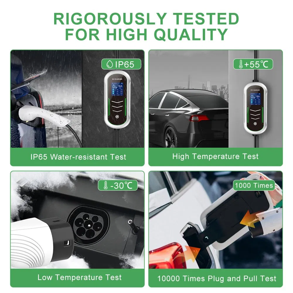 Type2 Single Phase Electric Car EV Charger 110V-220V Byd 7kw 32A AC Portable EV Charger