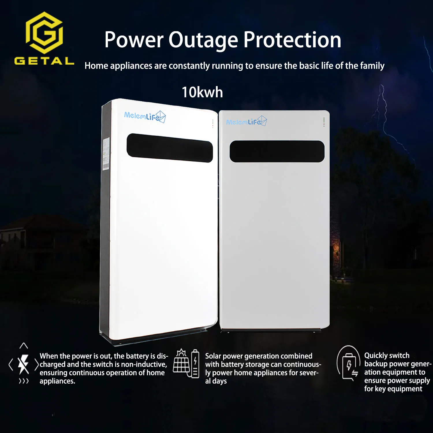 off-Grid Use Bill Savings LiFePO4 Lithium Energy Battery Home Energy Storage