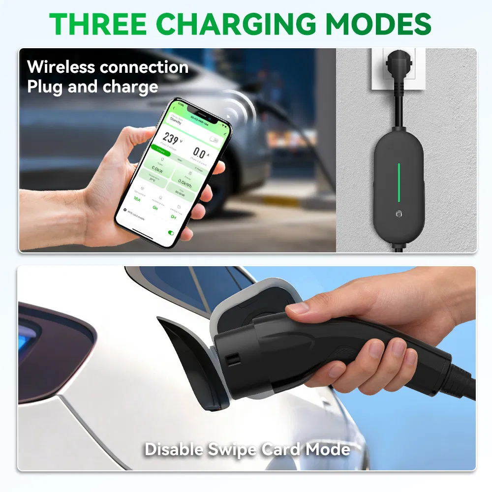 Gocean Home 16A WiFi 3.5 Kw EV Charger Factory Home Fast Level 2 AC Type 2 Station 7kw Portable EV Charger