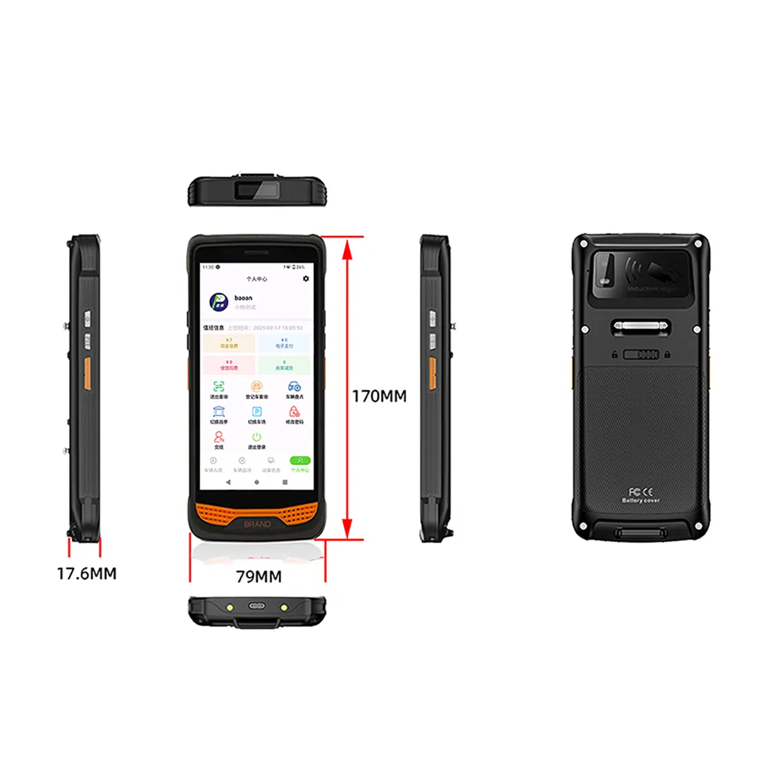 User-Friendly 5.5-Inch 4+64GB Memory 4600mAh Removable Battery License Plate Scanning Android Portable Hand License Plate Recognition Parking Management