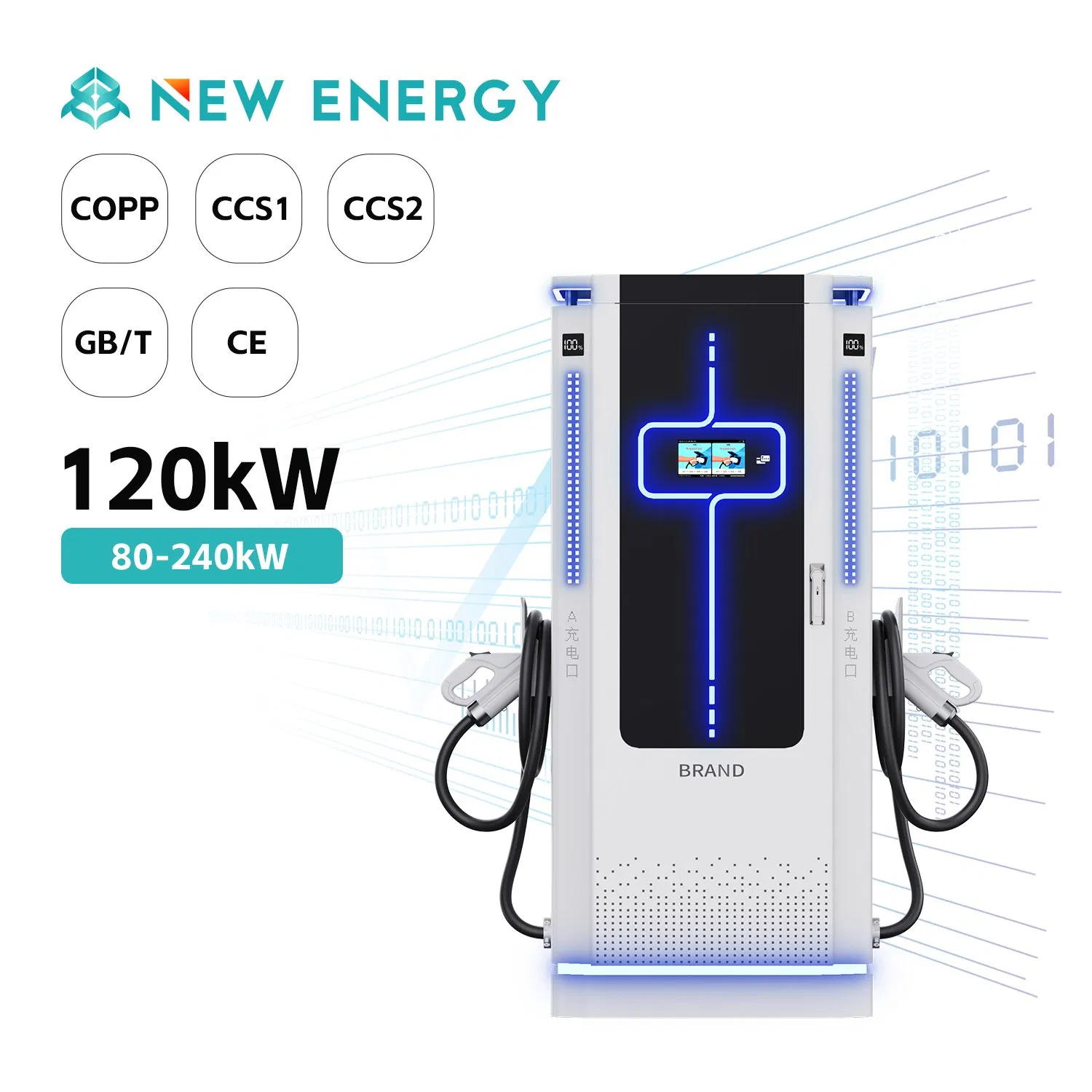 Large-Scale EV Charging Station with Chargers of 60kw 80kw 120kw 160kw 180kw 200kw 240kw and, CCS2-Electric Vehicle Charging Station Ocpp Protocol,