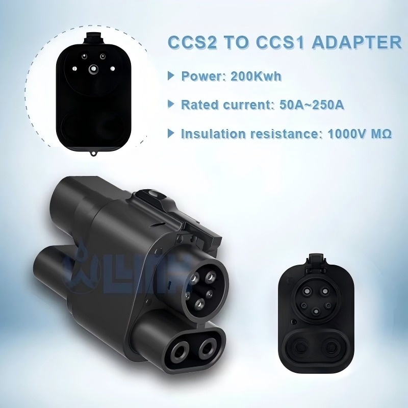 Cross-Border EV Charging Adapter, Heavy Duty CCS2 to CCS1 DC Adapter for Public Charging Networks