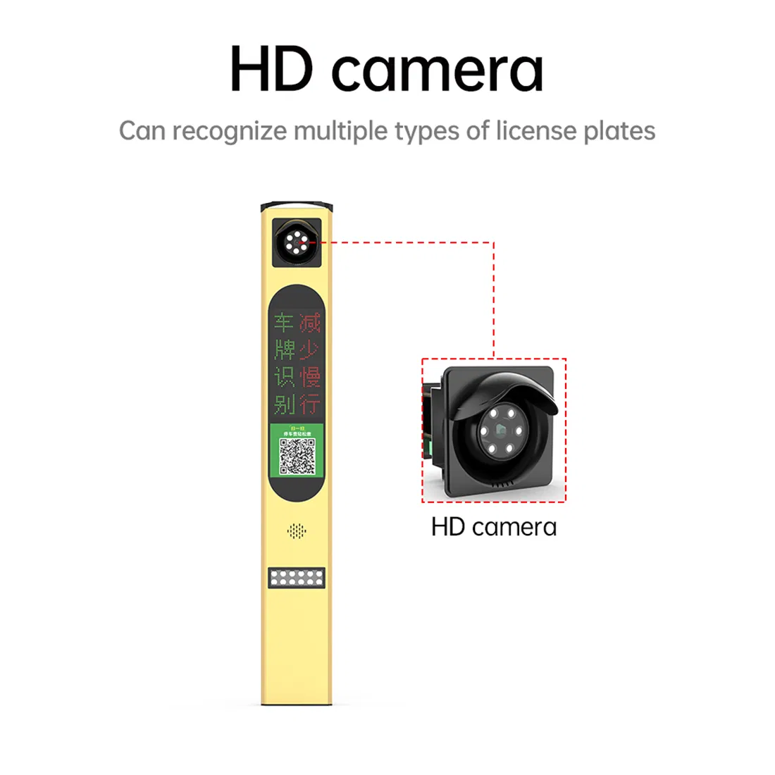 Easco Wide LED Viewing Angle ±35°×±20° One-on-One Installation Guidance License Plate Recognition Device Parking Lot Management Business Districts