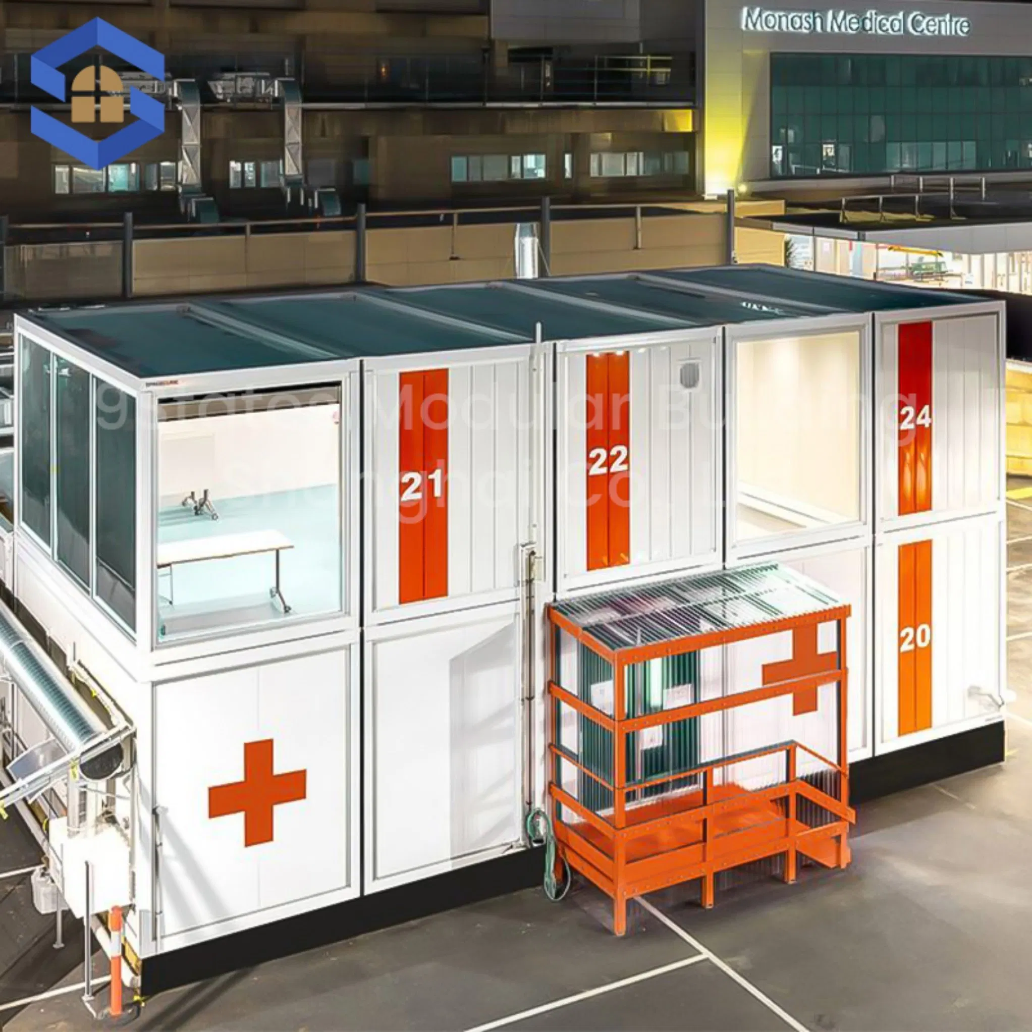 Highway-Vaccination-Drive Site Field Assembly Shelter Shipping Container Clinic Trailer Prefabricated Modular Mobile Container House Prefab Hospital