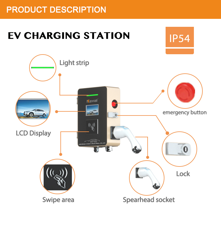 Kayal Wireless Car EV Charger 3 Phase Electric Vehicle Charging Station CCS