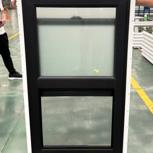 Ready to Ship Double Glazed Black UPVC Plastic Sliding Hung Windows and Fixed Windows With Lowest Price Promotion