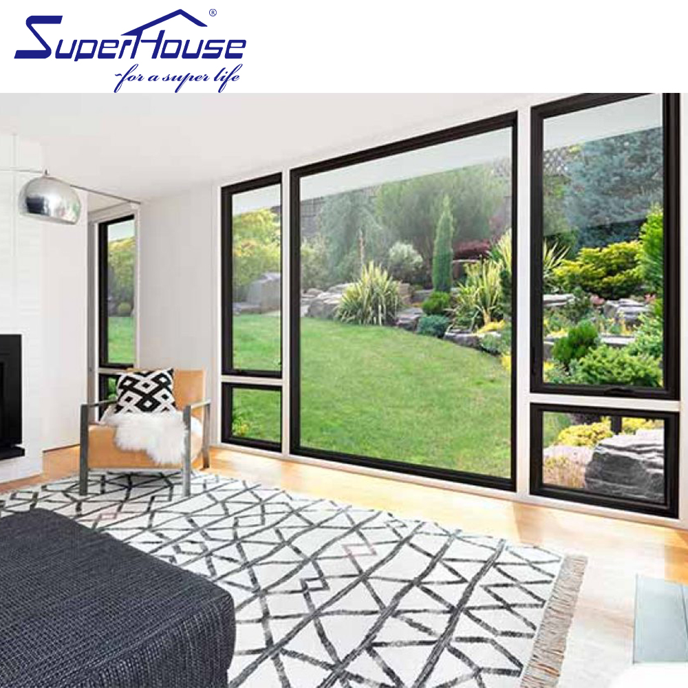 Australia USA Caribbean modern Fixed window glass wall Large size storefront shopfront customized circular shaped picture window
