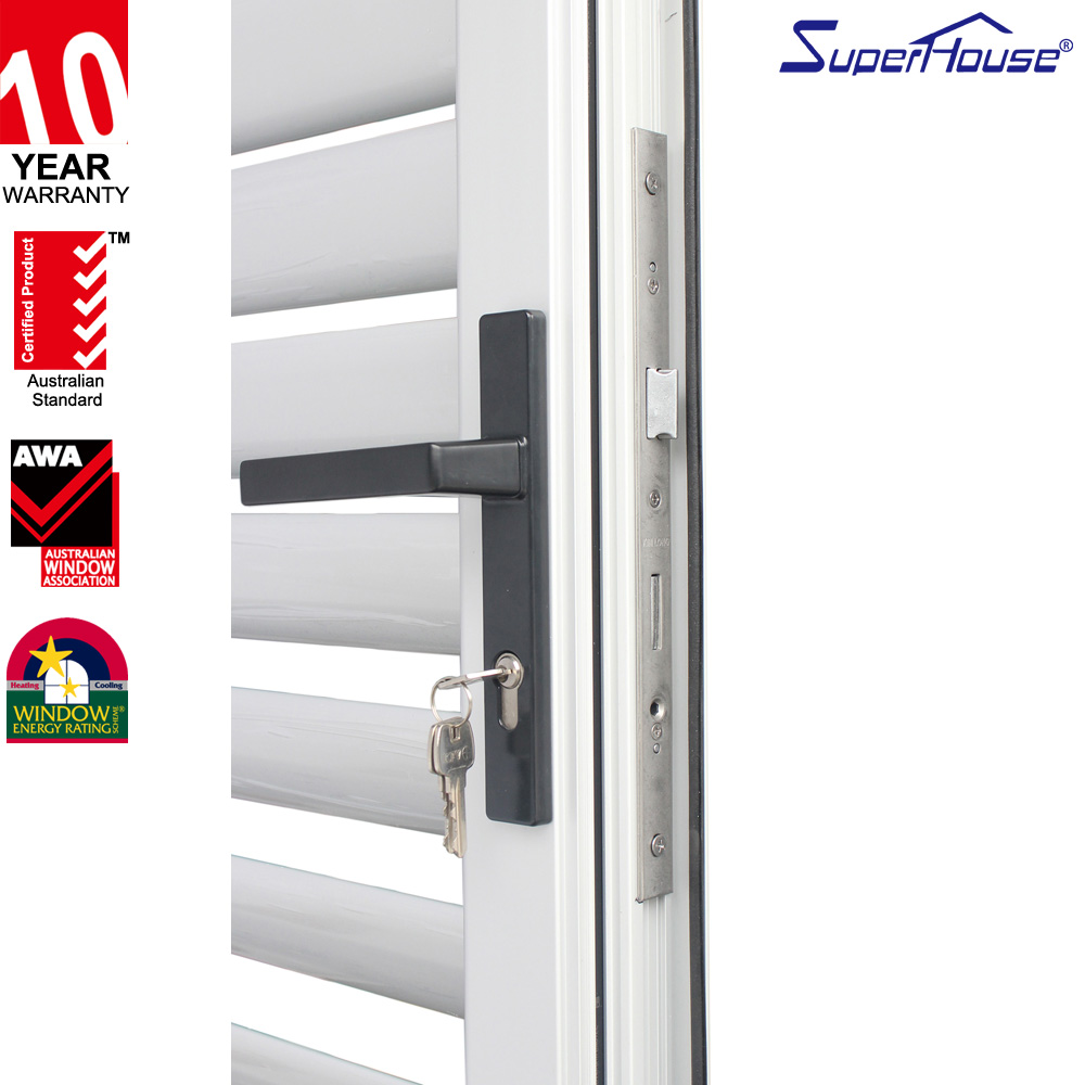 Miami Dade NOA Certified Hurricane Impact Modern Aluminum Double Glazed Casement Doors for Seaside Prefabricated Houses