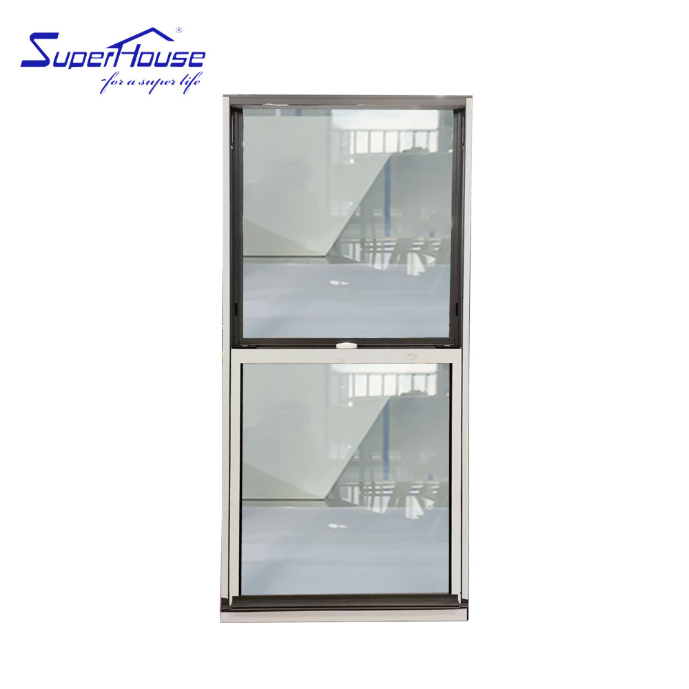 Aluminum Alloy European Hanging Single Hung Sliding Glass Windows with NFRC Certificate for Villa