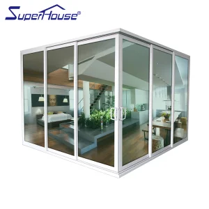 Superhouse Factory Wholesale Popular Aluminum Door Hotel Exterior Thermal Break Energy Efficient Tempered Glass Sliding Door