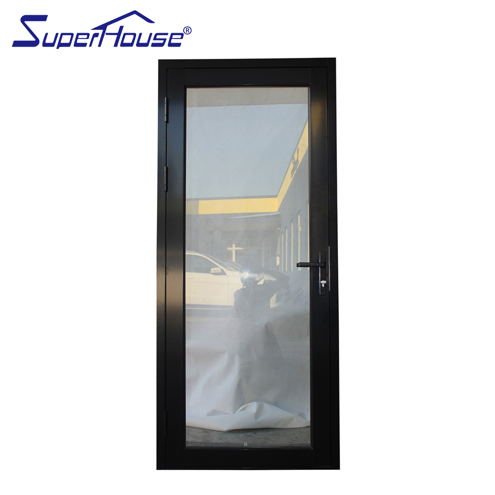 Florida Commercial Apartment Aluminum Hinged Door Hurricane Impact Thermal Break Frame Low-E  Heat Insulation  Store Entry Door