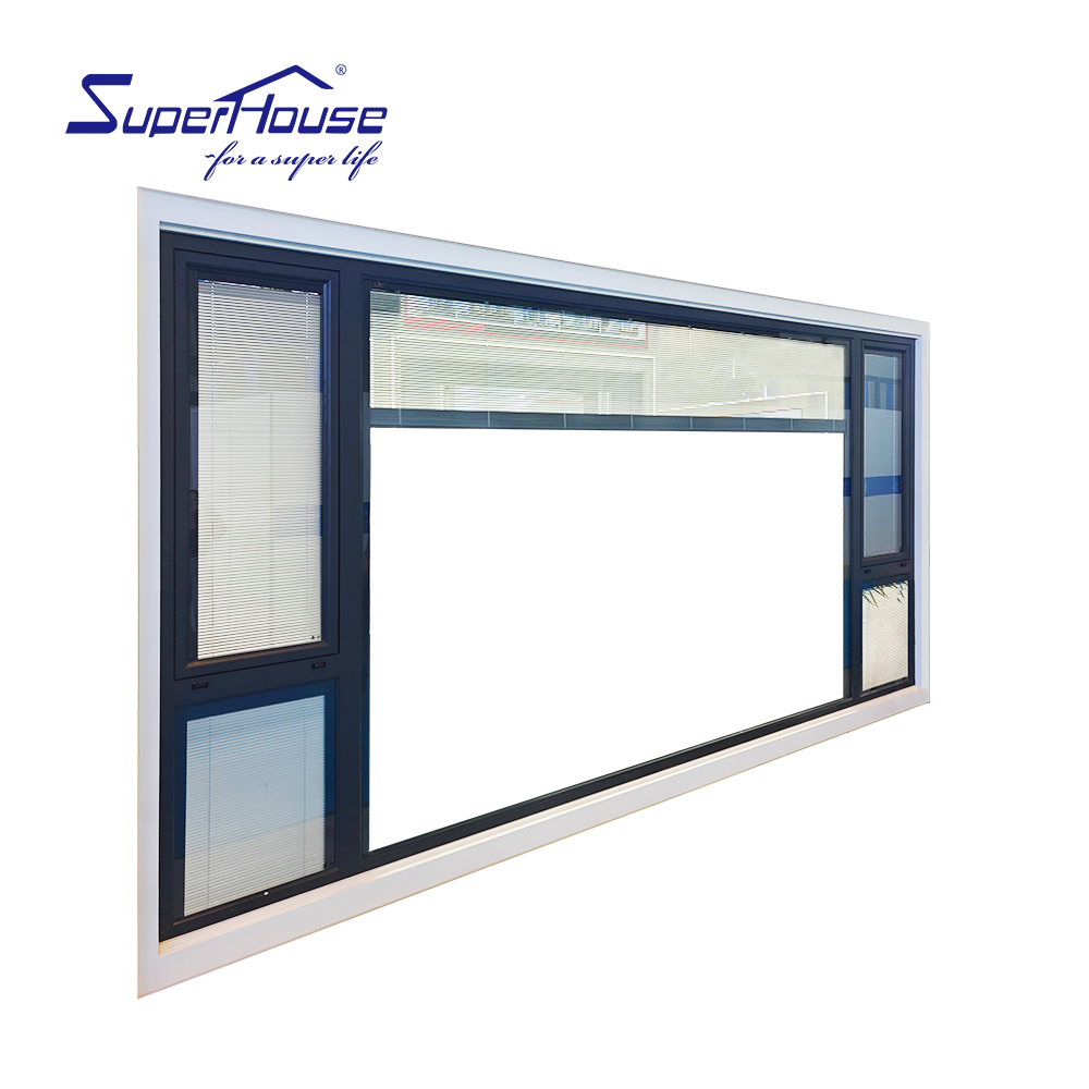 NFRC America's Energy Saving Thermal Break Aluminum Casement Windows Double Glass Built-in Shade Louvers