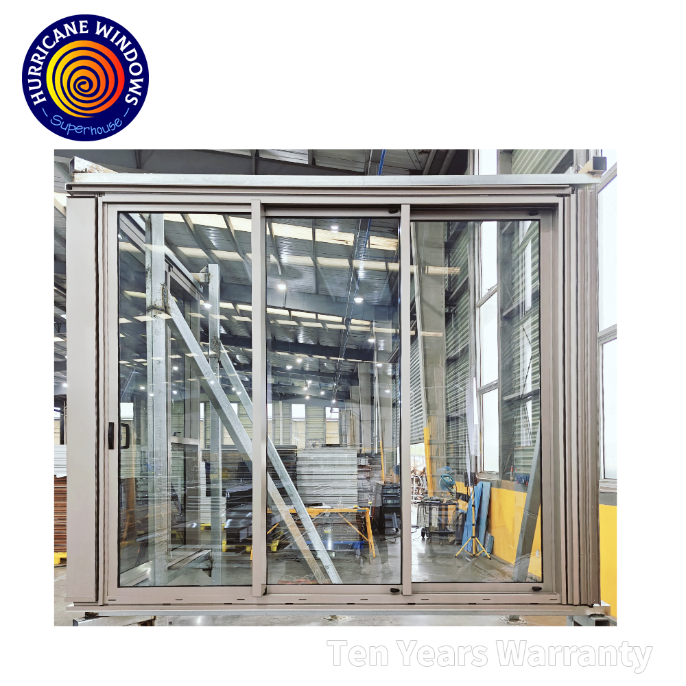 Big View Slim Frame Hurricane Impact Door Thermal Break Energy Saving Multi Tracks Stacker Door for Coastal House Miami Florida